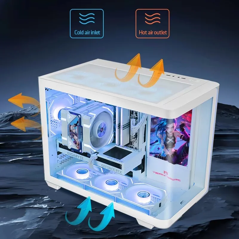 Yeah Magic BIFROST MATX-funda para PC, carcasa para ordenador de escritorio, chasis para habitación con vista al mar, carcasa para PC, tira de luz ARGB, soporte 360 refrigerado por agua - imagen 2