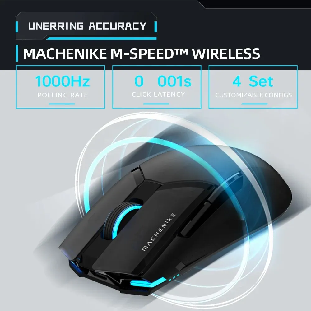 Machenike M7 Pro ratón para juegos USB con cable 2,4 GHz ratón inalámbrico PAW3395 26000DPI 650IPS 7 botones 74g RGB para ordenador portátil ratón Gamer - imagen 4