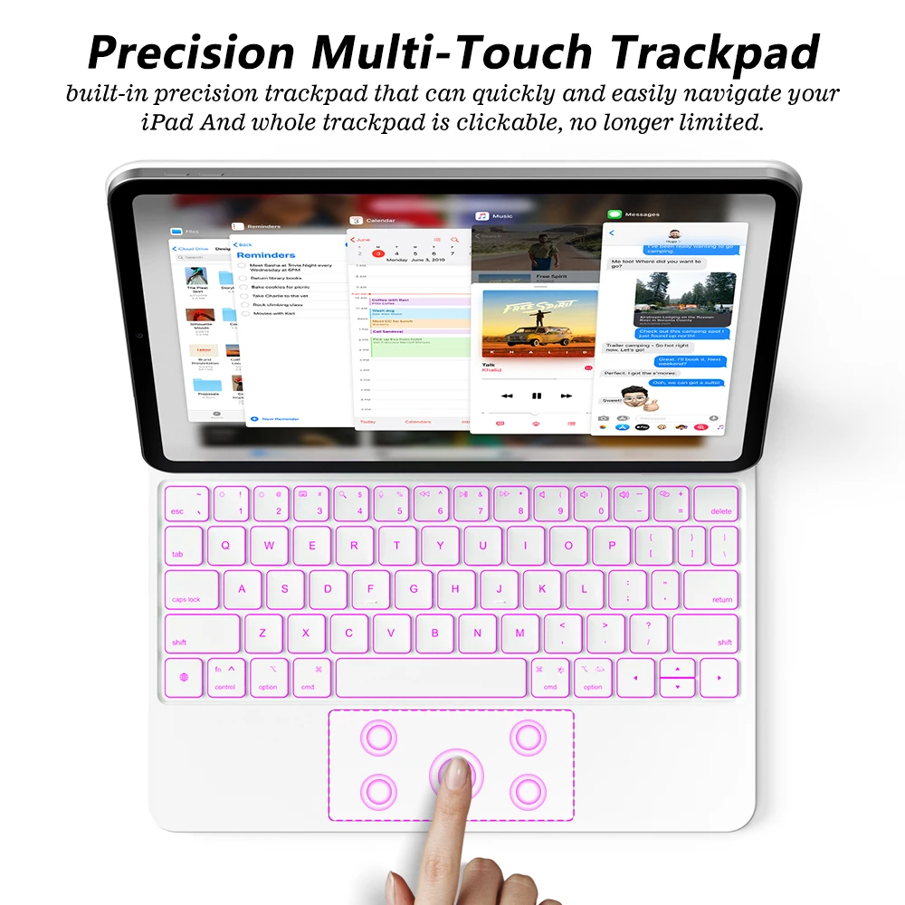 Teclado mágico pantalla LCD Trackpad multitáctil para iPad Pro 11 Pro 13 2024 M4 Air 6 Air 5 Air 4 Pro 12,9 funda para teclado - imagen 2