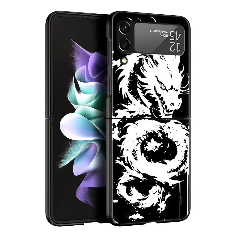 Funda de teléfono Dragon para Samsung Galaxy Z Flip3 Flip4 Flip5, carcasa para Z Flip 3 4 5 6 7, funda trasera plegable dura - imagen 4