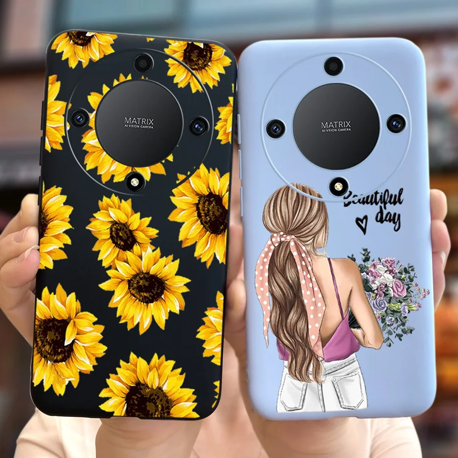 Para Honor X9a 5G funda Magic5 Lite hermosa chica flor cubierta suave TPU funda de teléfono para Honor Magic 5 Lite HonorX9a RMO-NX1 parachoques - imagen 2
