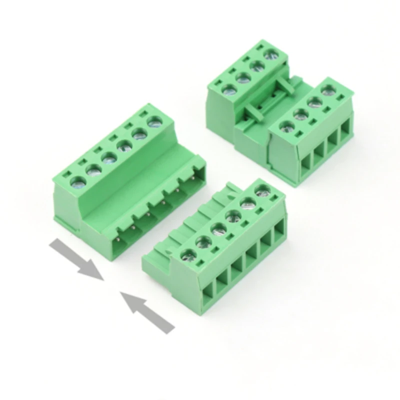 Juego de conectores de bloque de terminales sin soldadura, Conector de bloque de terminales de tornillo de 5,08 MM, tipo enchufable PCB, tipo 2EDG, verde, 1 Juego - imagen 2