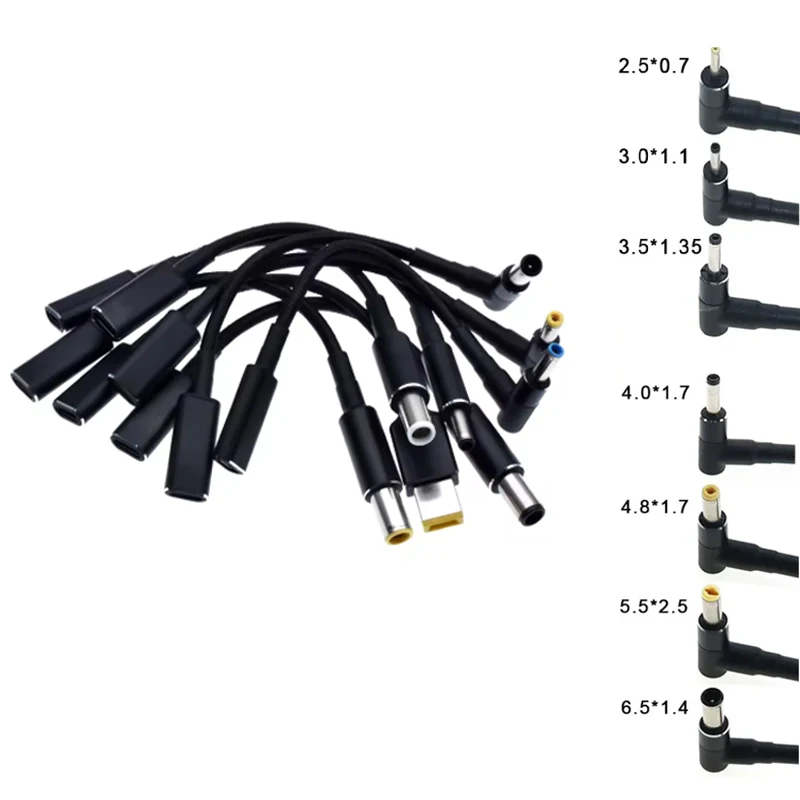 Conector universal de adaptador de corriente para ordenador portátil, cable de carga rápida, USB tipo C, cabeza hembra a cargador de ordenador portátil, 100W - imagen 2