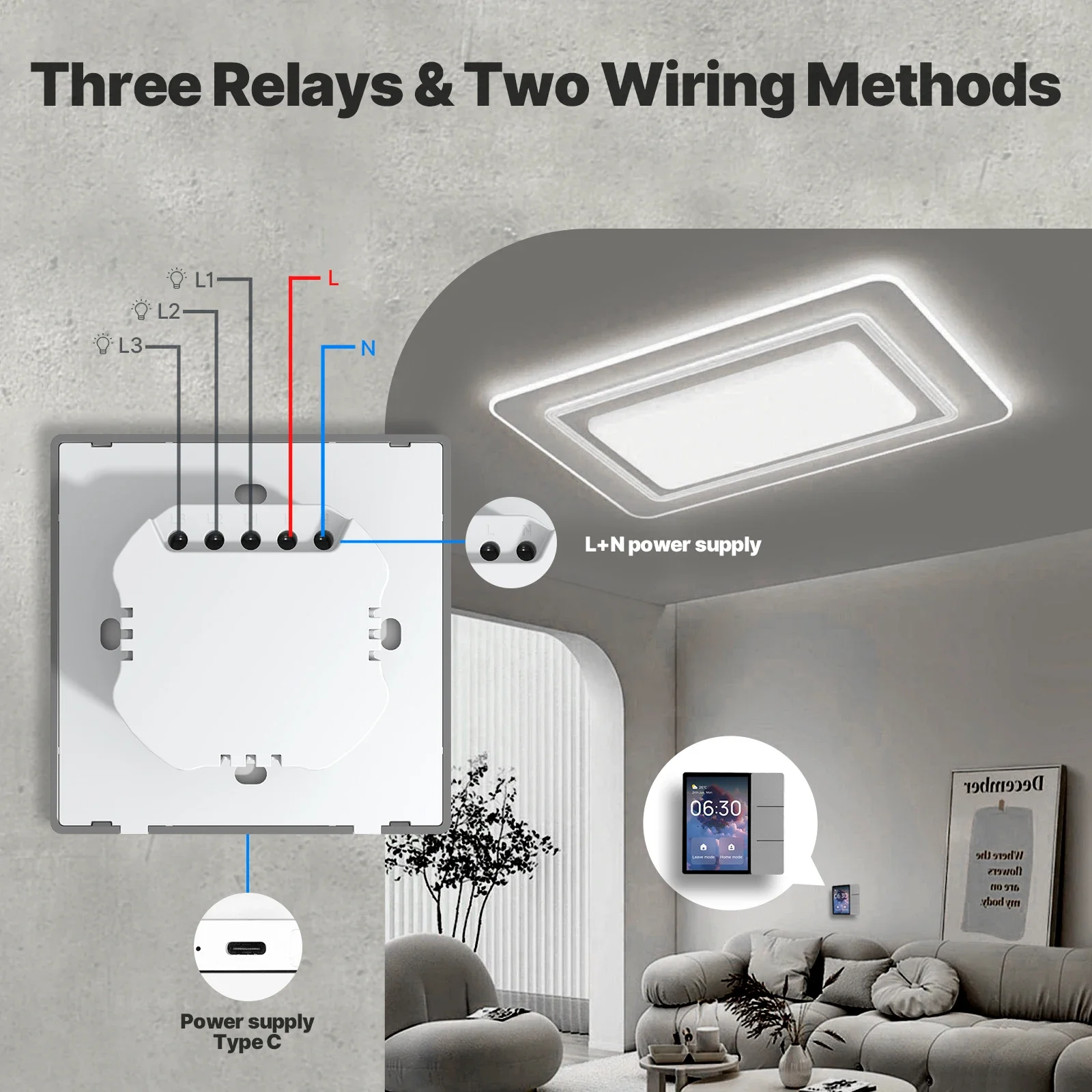 MOES Tuya WiFi 3,5 pulgadas Control central inteligente Panel táctil pantalla Central Bluetooth Sigmesh Hub incorporado 3 relés botones físicos - imagen 3