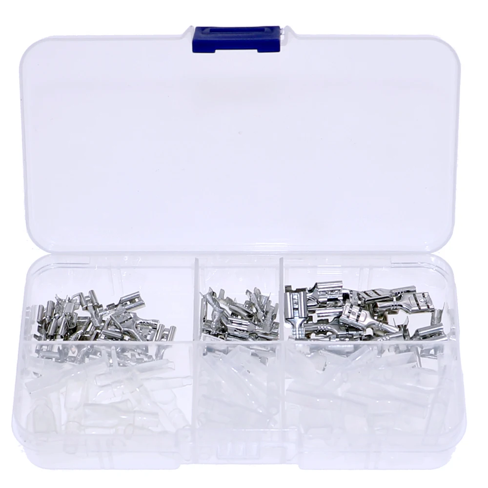 120 unids/lote 2,8 4,8 6,3 enchufe de inserción conector de Terminal de cable con funda de resorte Terminal prensado en frío Kit de bricolaje - imagen 3