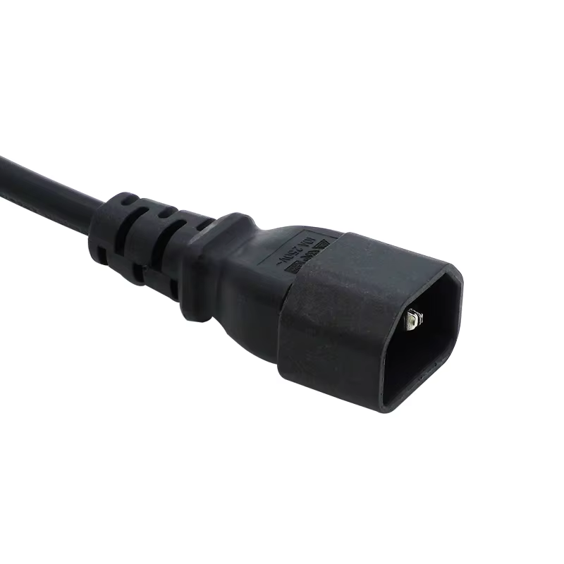 Cable Extensión Alimentación IEC C14 Macho a C13 Hembra – 15 cm 90° - imagen 4