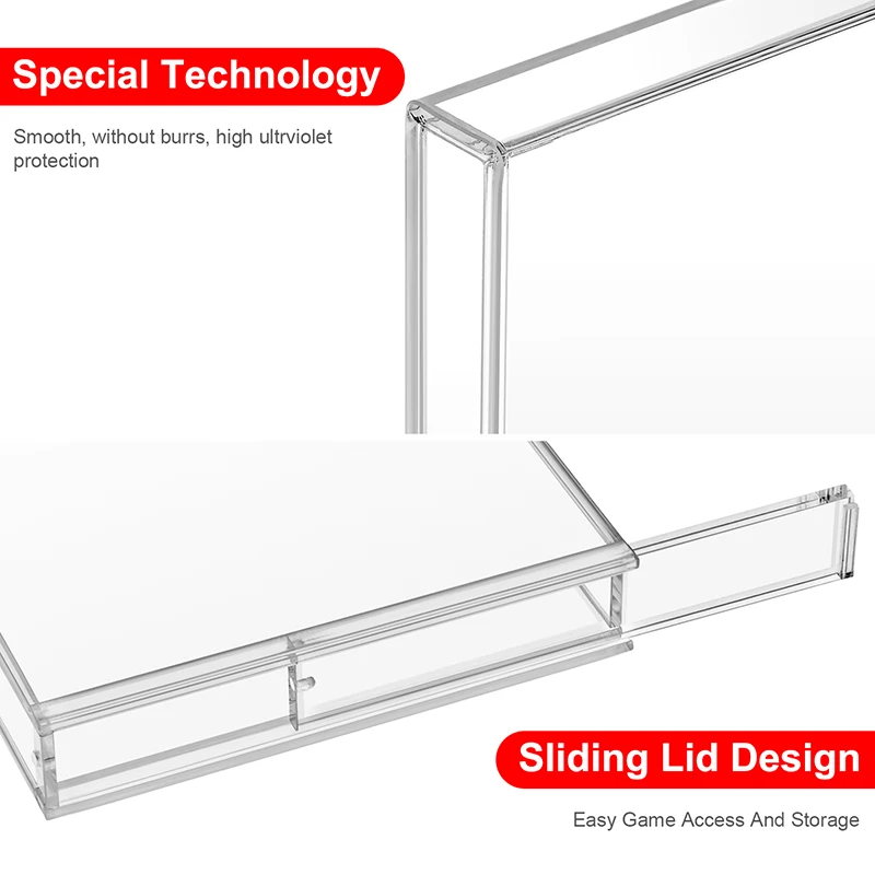 Estuches acrílicos para tarjetas de juego N64 SNES, cajas de exhibición transparentes para cartuchos Retro, organizador de almacenamiento resistente a los arañazos - imagen 4