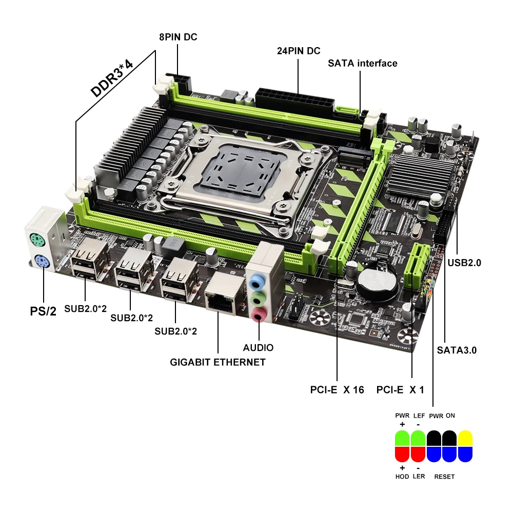 Kit combinado de placa base X79, LGA 2011 Xeon E5 2650 V2 CPU DDR3 16GB (2 piezas 8G) 1300MHz, memoria de escritorio - imagen 5