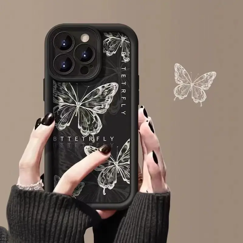 Funda de teléfono de pareja de silicona con mariposa morada para Xiaomi Redmi 9A 9C 10 10C 12 12C K30 K40 K50 Note 10 11 12 13 Pro 5G - imagen 3