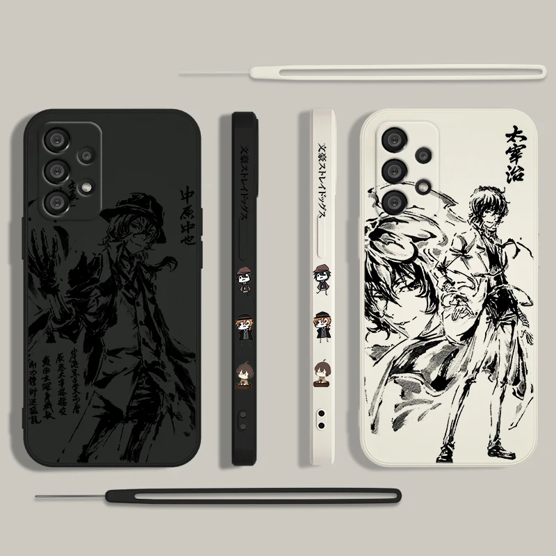 Funda de teléfono Bungo Stray Dogs para Samsung, A55, A53, A33, A52, A32, A71, A51, A21S, A35, A25, 5G, cuerda líquida izquierda - imagen 2