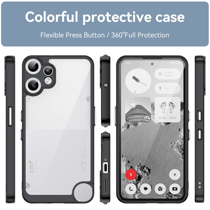 Para nada CMF Phone 2 Pro funda ELVEV transparente duro PC + parachoques suave TPU protección de lente de cámara cubierta transparente - imagen 5