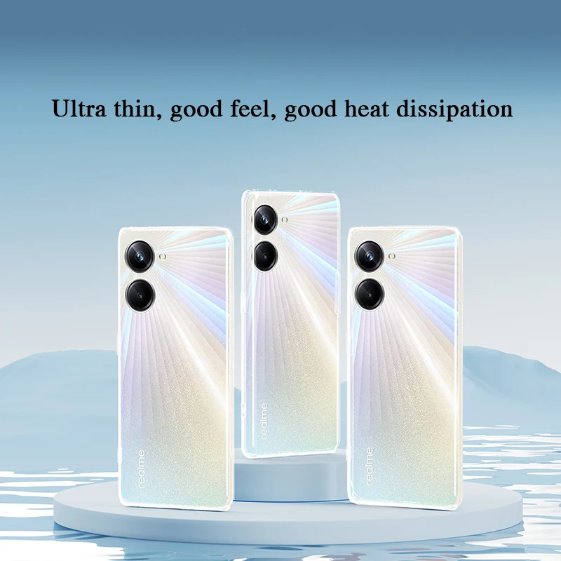 Funda de teléfono transparente de TPU para OPPO Realme 10 Pro Plus Pro + 10T 10S 5G, Funda protectora de lente de silicona suave y fina transparente - imagen 2