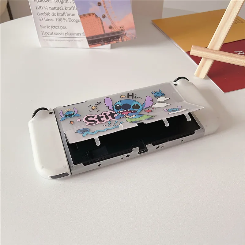 Falda de hierba Stitch para Nintendo OLED, funda suave de silicona desmontable para consola de juegos portátil NS, funda protectora, accesorios para juegos - imagen 5