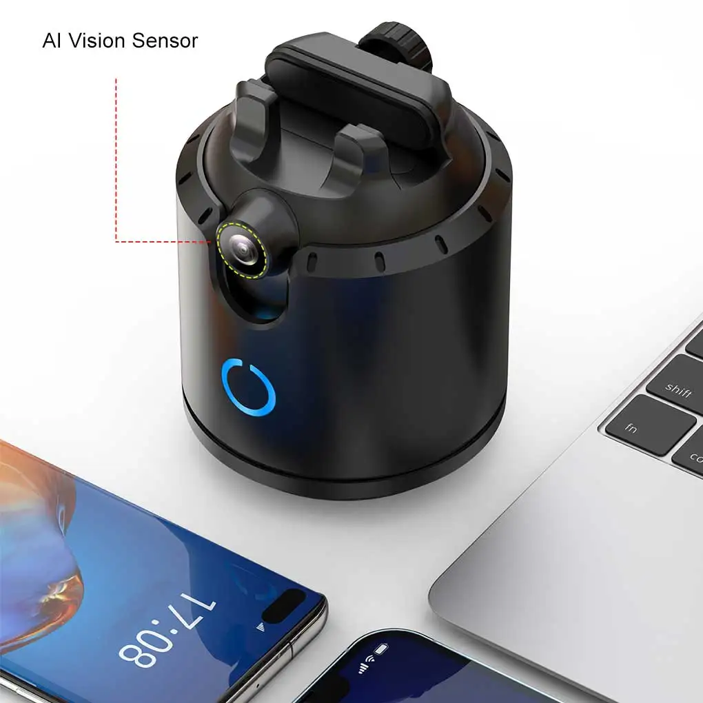 Trípode para cámara de seguimiento facial automático, palo de Selfie, artefacto de seguimiento, reconocimiento de caras, gesto para teléfono, accesorios blancos - imagen 4