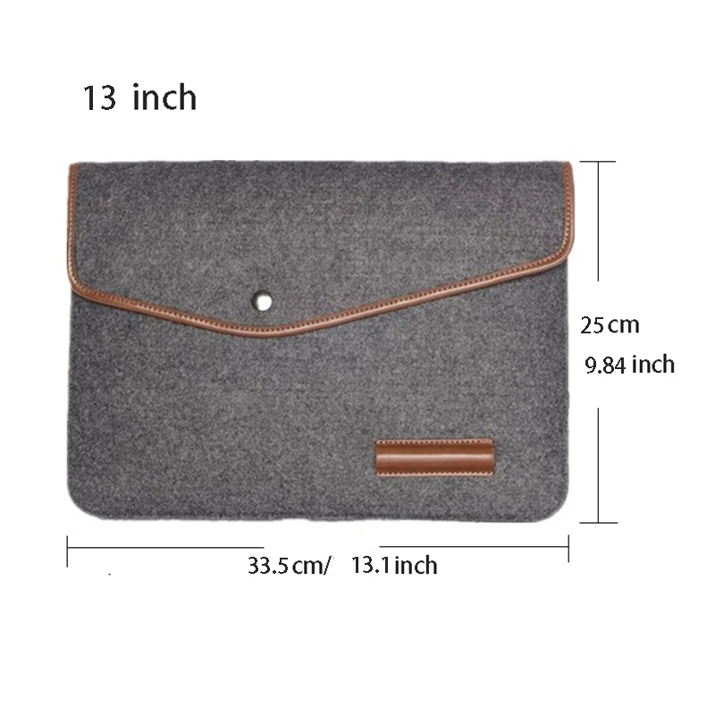 Bolsa de sobre para ordenador portátil para Macbook, funda de transporte antiarañazos, bolso para portátil de 11/13/15 pulgadas, bolsa con botones, múltiples bolsillos para teléfono - imagen 5