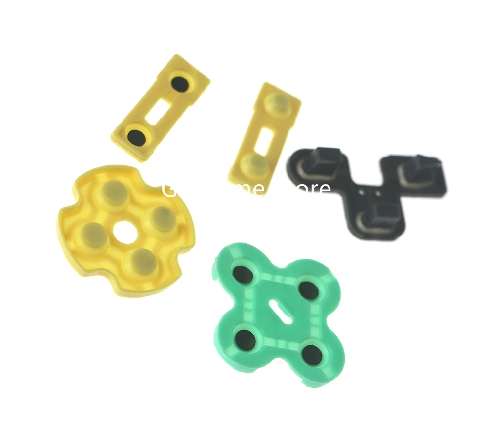 5 Juegos para reparación de controlador Sony PS2, almohadillas de silicona de goma conductora para Playstation 2, mango de repuesto de versión A - imagen 5