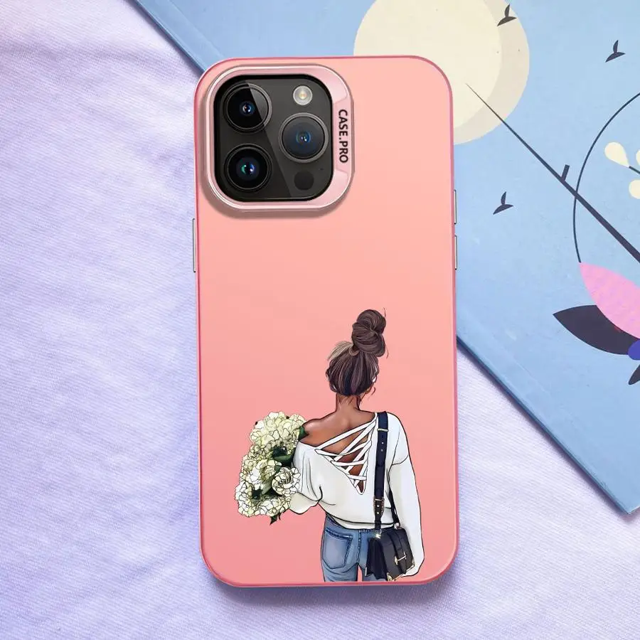 Funda trasera de teléfono para mujer urbana de dibujos animados para iPhone 12 XR 17Air 16 17 Pro Max 16e 14 11 15 Plus 13 XS - imagen 4
