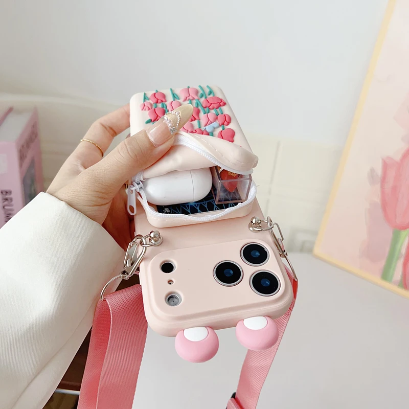 Para iPhone 17 16 15 14 13 12 11 XR Xs 6 6s 7 8 SE Pro Max mini Plus e Tulip Star Funda tipo billetera con accesorios - imagen 4