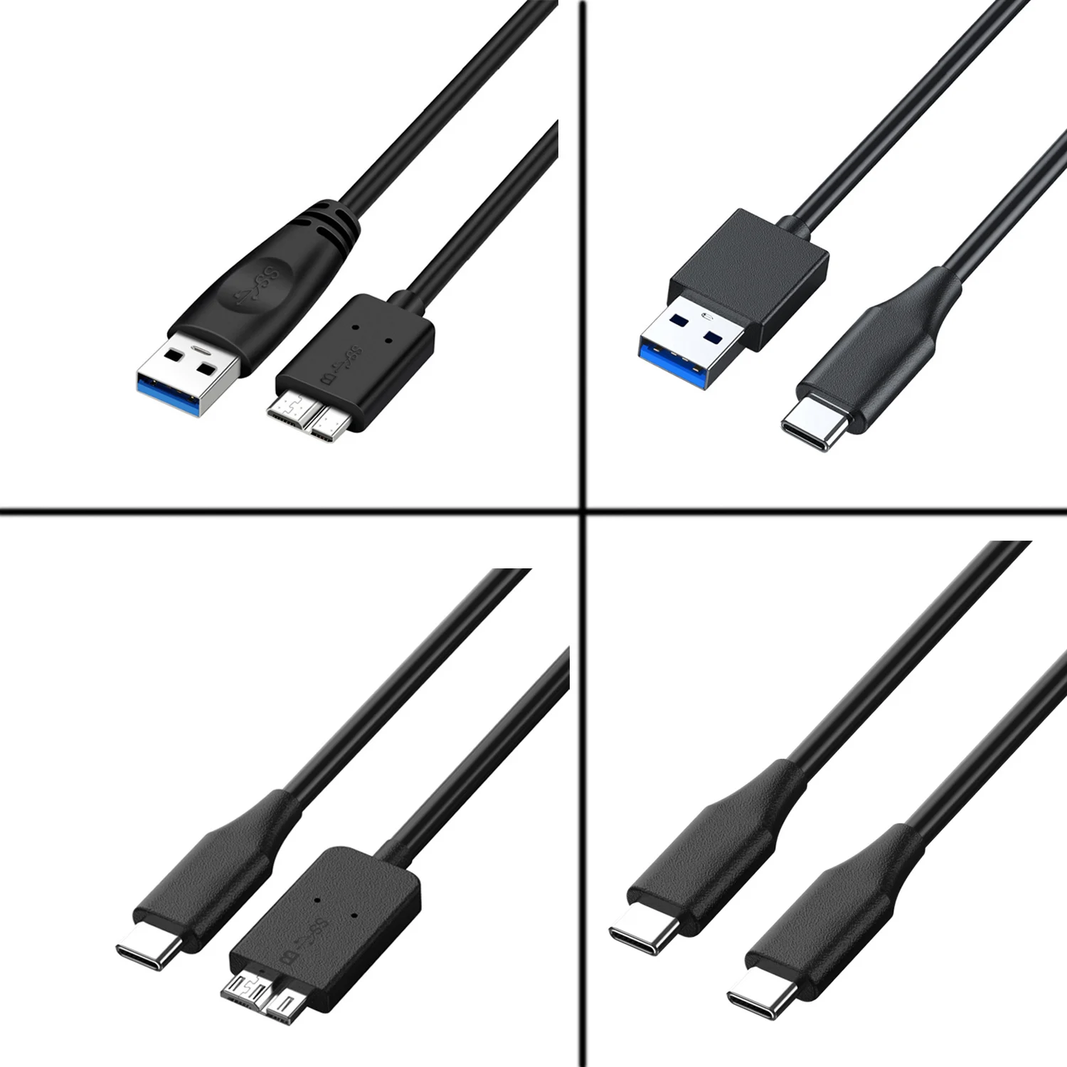 Cable USB tipo C a Micro B 3,0, Cable de sincronización de datos rápida para Macbook, disco duro, HDD, carcasa SSD, 5Gbps, 3A - imagen 2