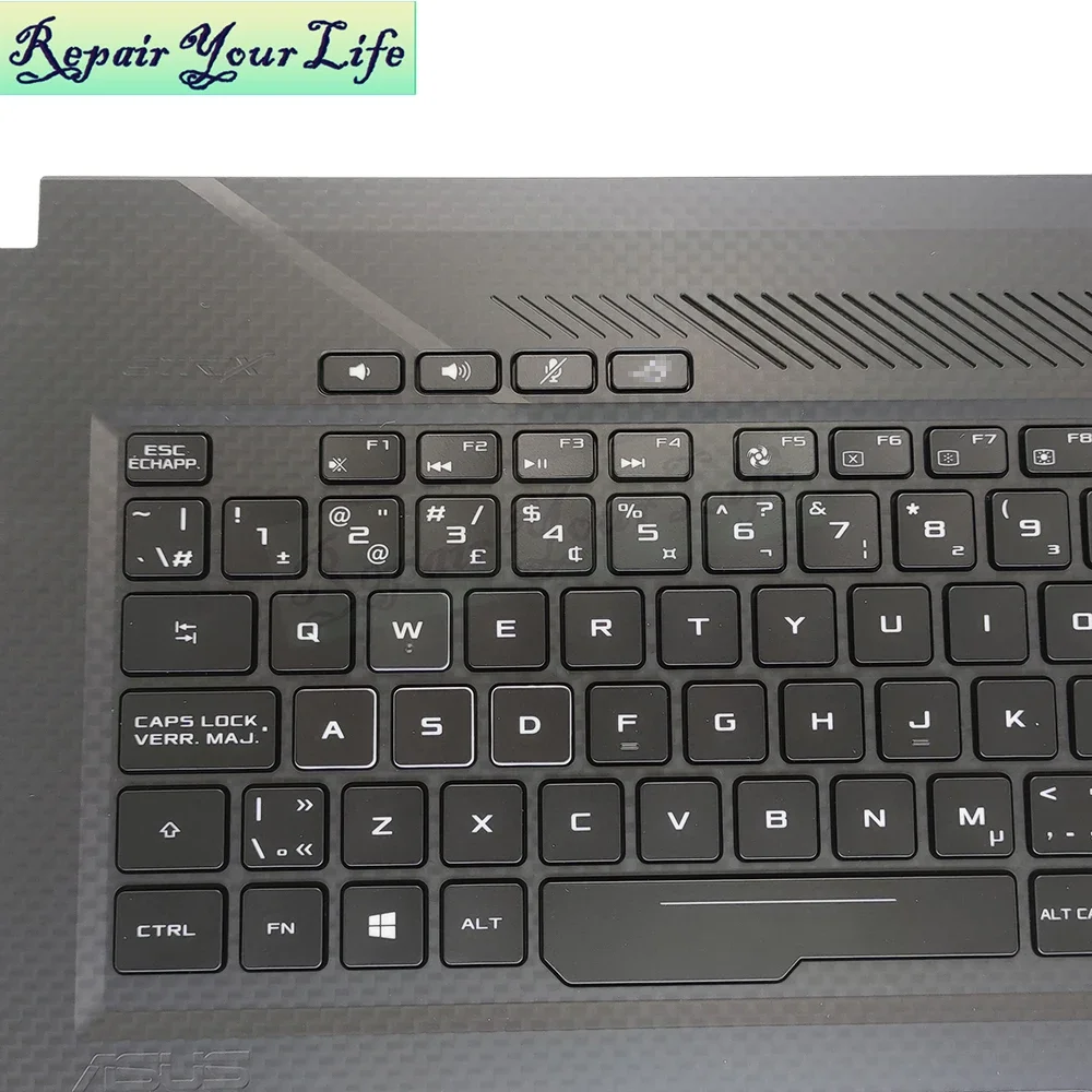 GK/CF Teclado retroiluminado, reposamanos para Asus GL703, ROG Strix, GL703V, GL703VD, Grecia, teclado francés canadiense, 90NB0CM1-R31C80 - imagen 3