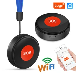 Tuya WiFi Botón SOS de Pánico Recargable para Niños y Mayores