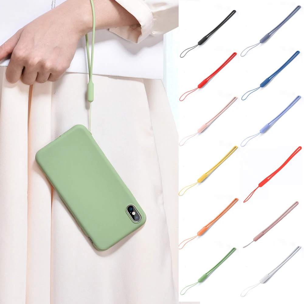 Correas de muñeca con cordón de mano, dijes de silicona para llaves de cámara de teléfono móvil, cadena de cordón lindo, llavero, cuerda colgante - imagen 5