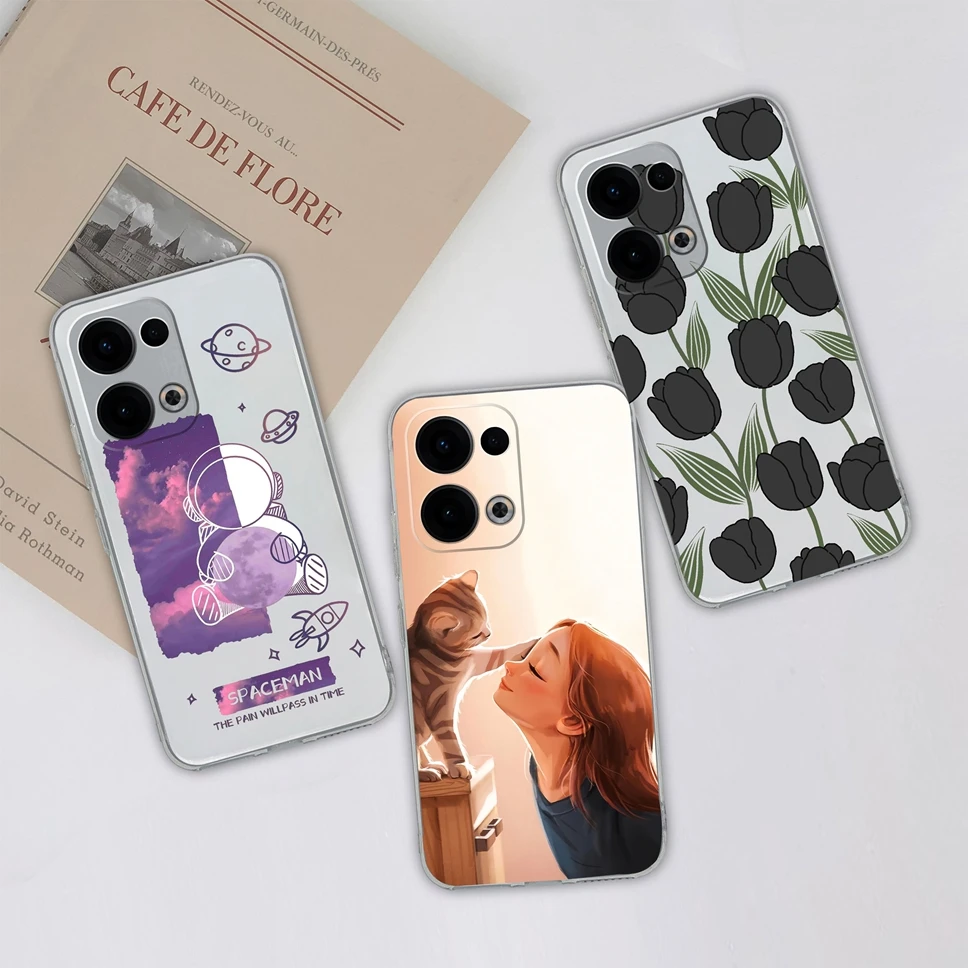 Funda de teléfono para Oppo Reno 13 Pro 13F 5G transparente Linda flor Funda protectora de silicona suave para Oppo Reno13F 13Pro 13 F Funda - imagen 2