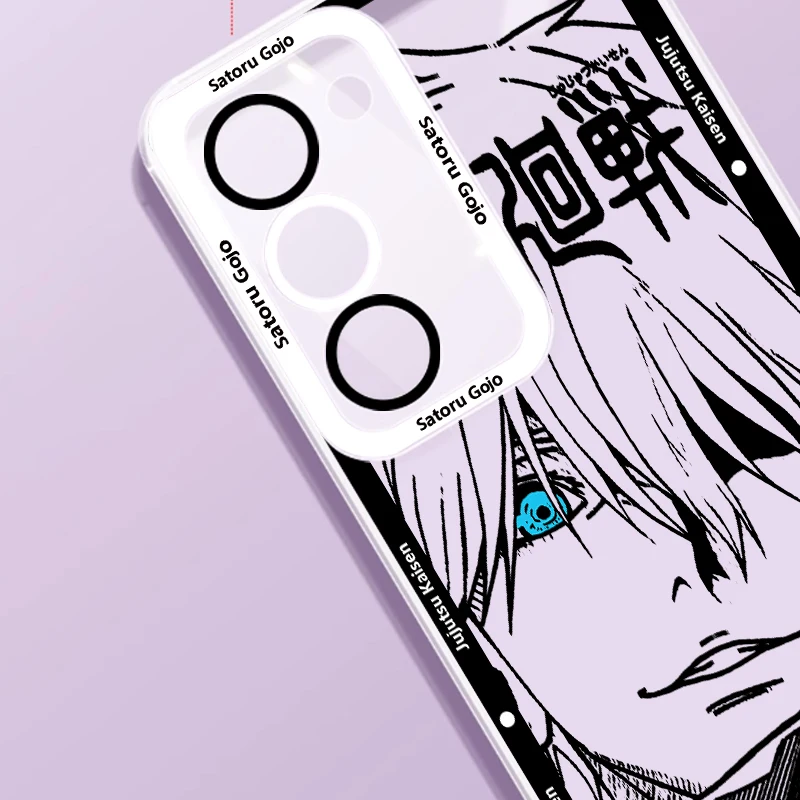 Jujutsu Kaisen Gojo Anime para Samsung Galaxy S24 S23 S22 S21 S20 Plus FE Ultra A52 A53 A54 Angel Eyes funda transparente para teléfono - imagen 5