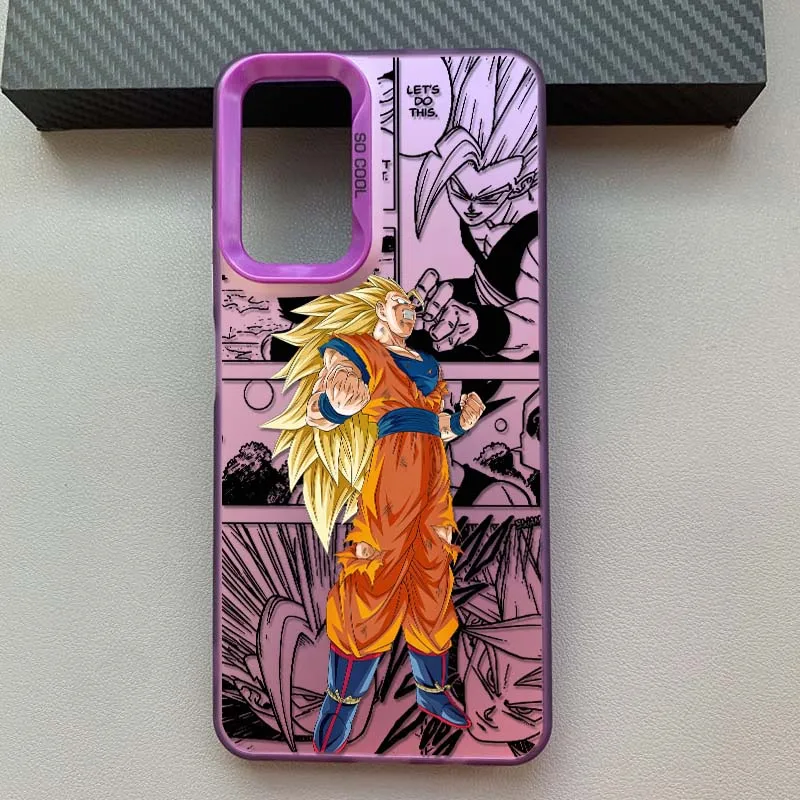D-Dragon Ball Goku Anime para Redmi Note 14 13 12 11 10 9 8 Pro Plus funda de teléfono plateada colorida - imagen 5