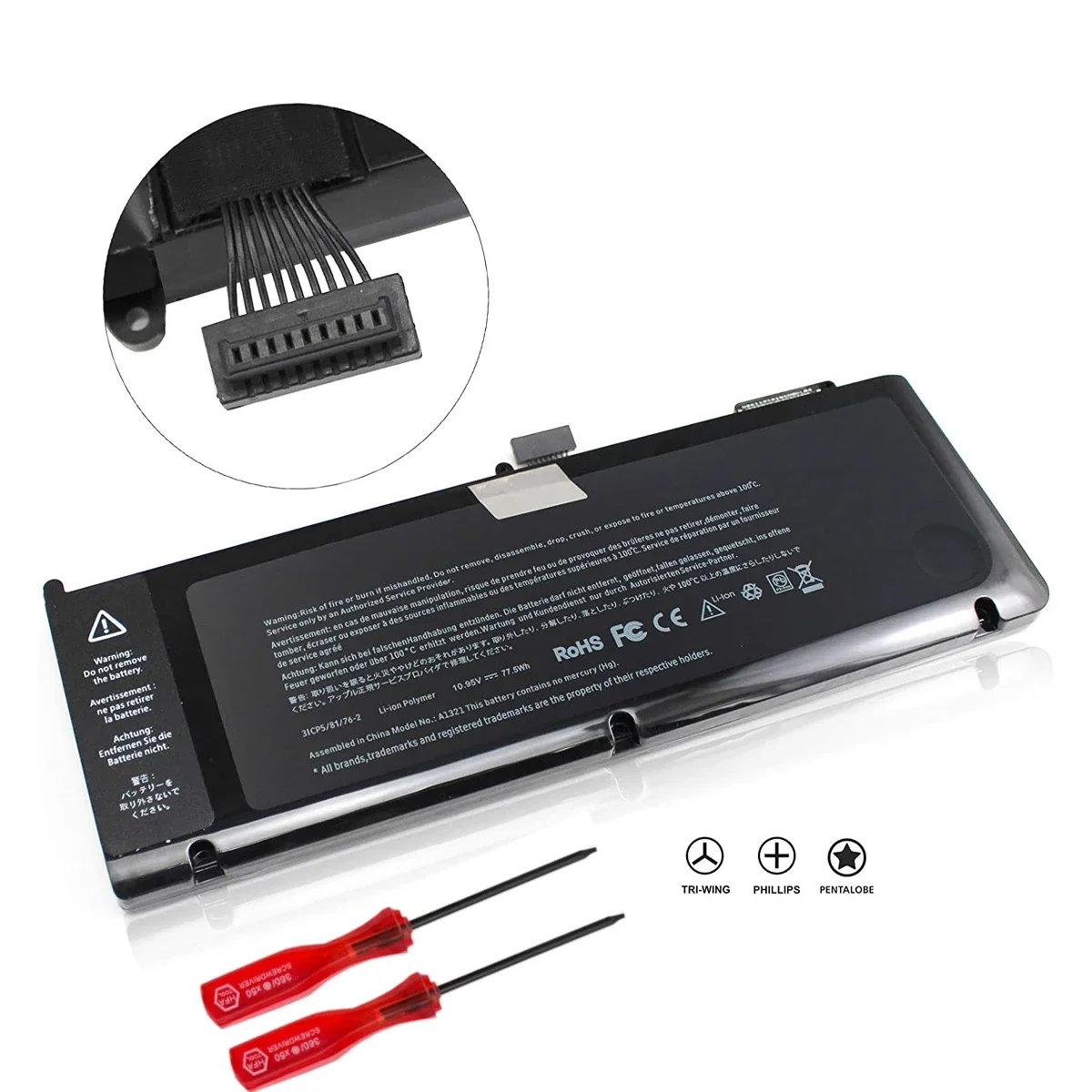 A1321 batería para Apple MacBook 15 "A1286 2009 2010 020-6380-A MC118LL/a MC372 MC371 MB985 MB986LL/a 10,95 V 77.5wh - imagen 5