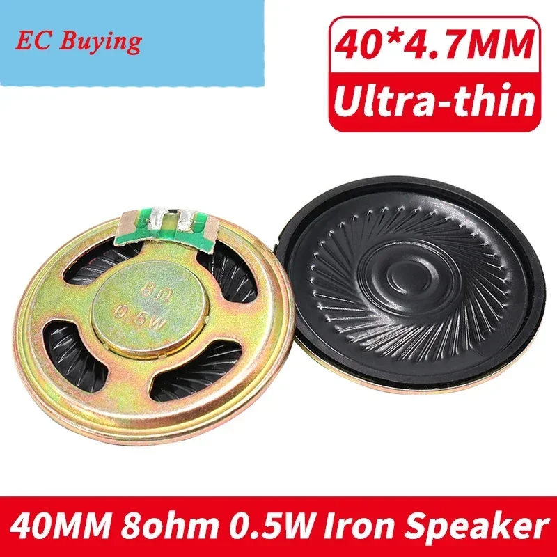 2 unids/lote 40MM 0,5 W 8R nuevo altavoz ultrafino 8 Ohms 0,5 vatios diámetro del altavoz 4CM espesor 5MM