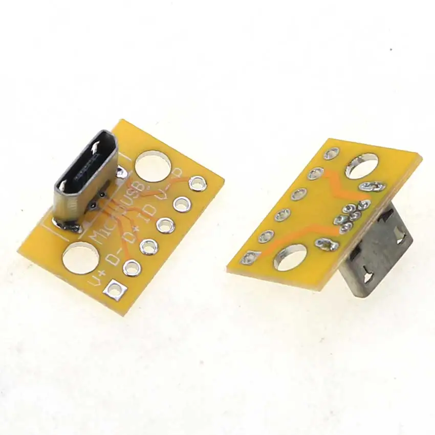 Placa de prueba Micro USB Vertical 5P 5 pines, conector macho hembra, puerto de carga, placa adaptadora multifuncional de 2,54mm, 5 unidades - imagen 3