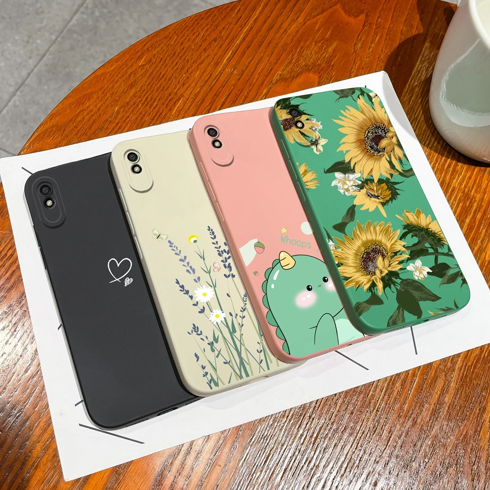 Funda de teléfono para xiaomi Redmi 9, carcasa trasera líquida suave con gesto de corazón, a la moda, 9A, 9AT, 9C - imagen 3