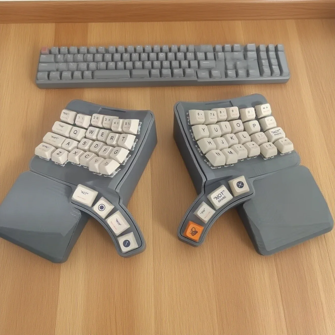 Teclado curvo dividido personalizado 4*6 con cable intercambio en caliente RGB e-sports teclados de oficina para juegos soporte Vial ergonómico teclado dividido - imagen 2