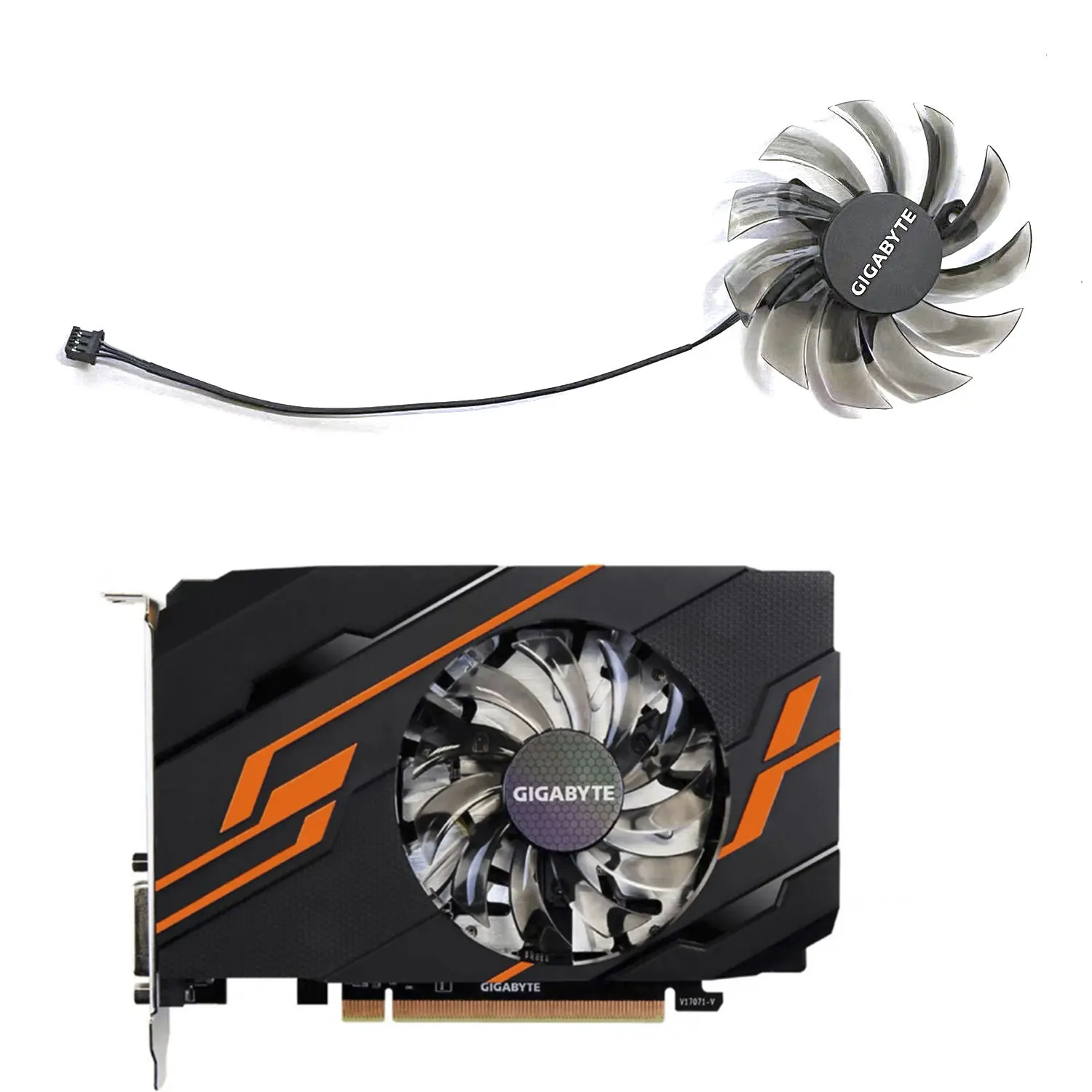 T128010SM 3PIN 75MM para Gigabyte GeForce GT 1030 2GB OC ventilador enfriador de tarjeta gráfica - imagen 2