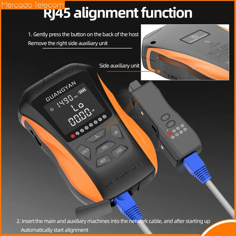 Mini medidor de potencia de fibra óptica multifuncional FTTH OPM, probador de Cable óptico RJ45, localizador Visual de fallas, 5KM, 15KM, 30MW, VFL