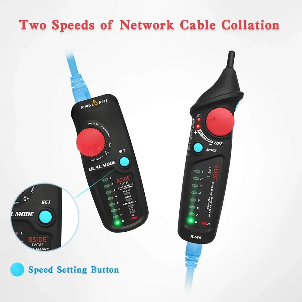 Rastreador de cables de red, probador de cables BSIDE FWT82, profesional, RJ45, RJ11, tóner telefónico, Ethernet, LAN, Detector de línea - imagen 3