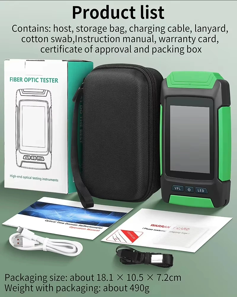 AUA-68 OTDR 80KM 1310/1550nm 24/22dB probador de Cable de fibra óptica prueba de pérdida óptica reflectómetro de dominio de tiempo óptico con VFL OPM