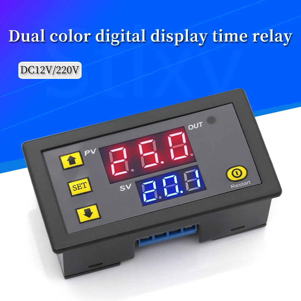 Relé de retardo de tiempo Digital, interruptor de Control de temporizador de ciclo con pantalla LED, ajustable, CA 110V, 220V, cc 12V