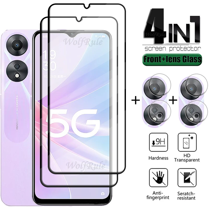 4 en 1 para OPPO A78 5G vidrio para OPPO A78 5G vidrio templado 9H HD Protector de pantalla de protección completa OPPO A 78 A78 5G lente de vidrio - imagen 2