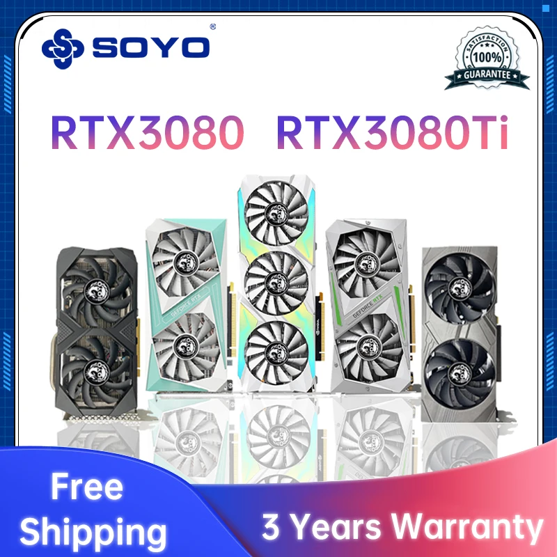 SOYO-tarjeta gráfica de escritorio RTX3060Ti 3070Ti 3080, 2060S, 2070S, NVIDIA 8G/12G, GPU GDDR6, compatible con Gpus - imagen 2