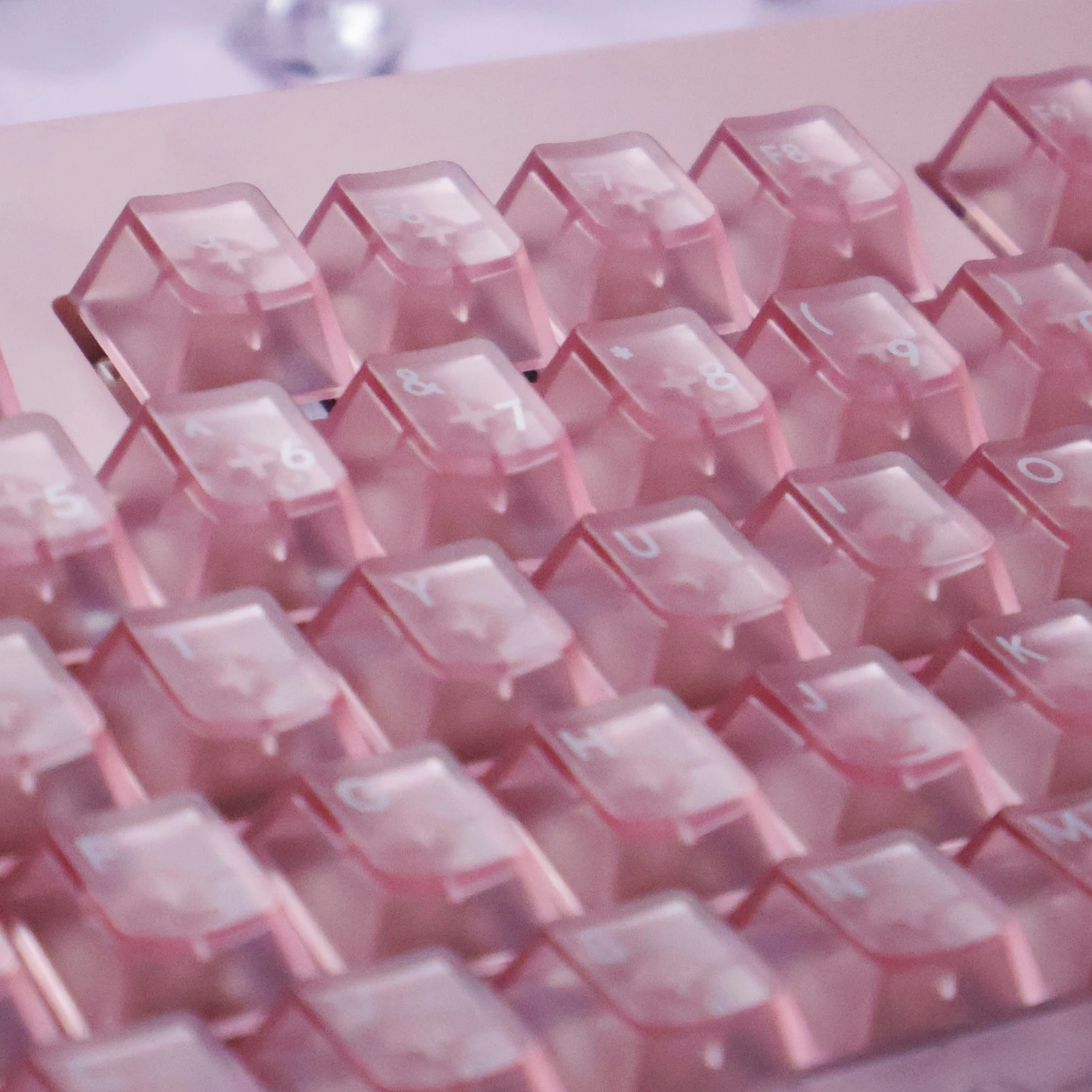 NPKC Sakura Cherry Keycaps Juego de teclas transparentes Pink Cute Keycap Teclas personalizadas para juegos de teclado mecánico - imagen 3