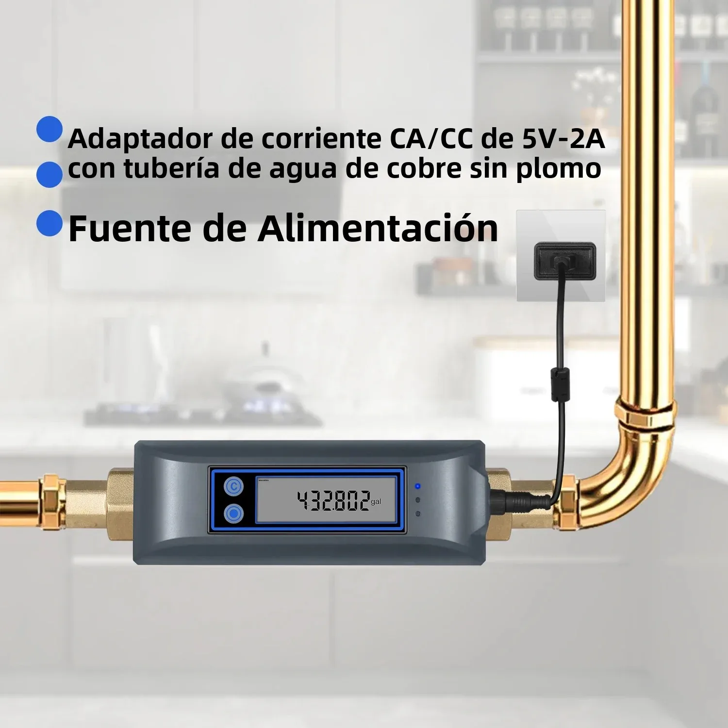 Tuya-válvula de agua inteligente WiFi, medidor de flujo de agua con cierre, batería recargable integrada para tubería de 3/4 pulgadas de diámetro DN20 - imagen 4