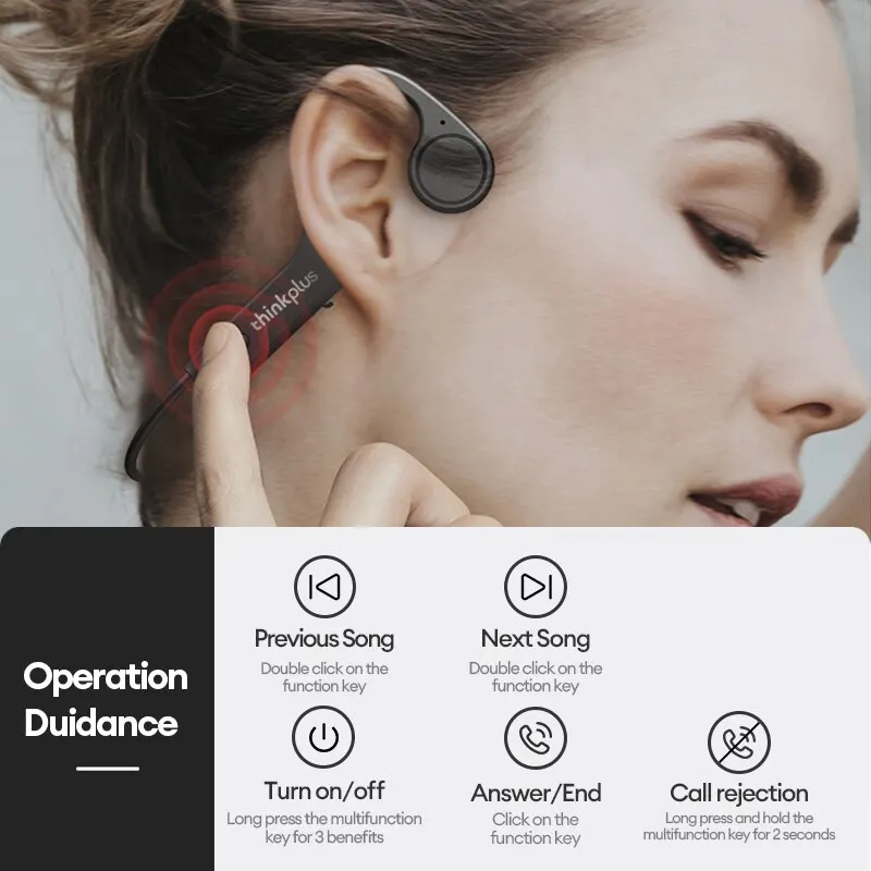 Lenovo X4 conducción ósea auriculares Bluetooth auriculares deportivos auriculares inalámbricos impermeables con micrófono gancho para la oreja TWS bajo estéreo Hifi - imagen 3
