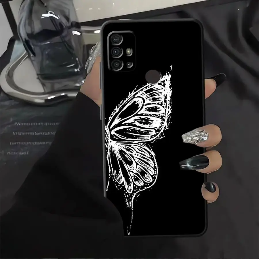 Hermosa mariposa negra funda de teléfono suave para Motorola Mot G52 Edge 20 Pro 30 Lite G71 G22 Edge40 G32 G50 G53 G30 G60s G60 - imagen 5