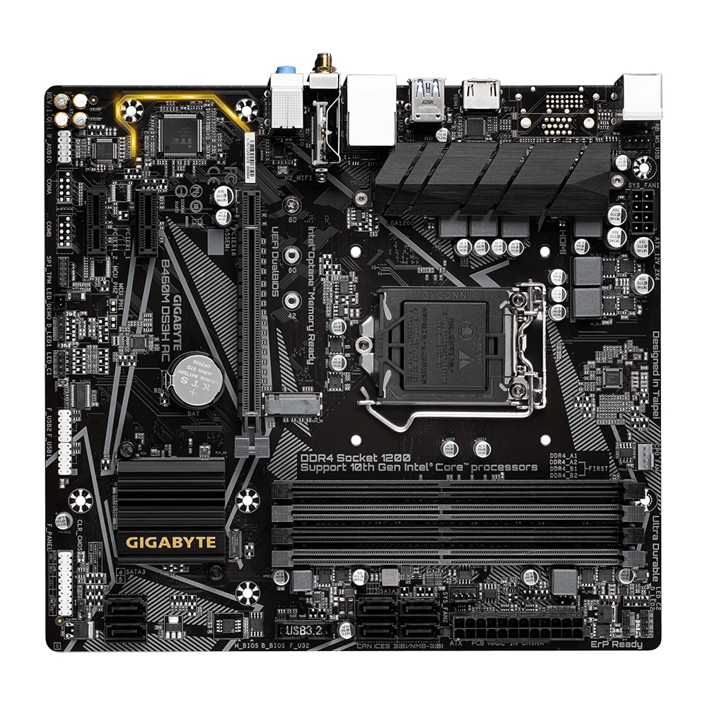 La placa base AC Gigabyte B460M DS3H 100% probada admite CPU LGA 1200 i9-10900K i7-10700K, Intel B460 DDR4 2666 MHz, Micro ATX. - imagen 2
