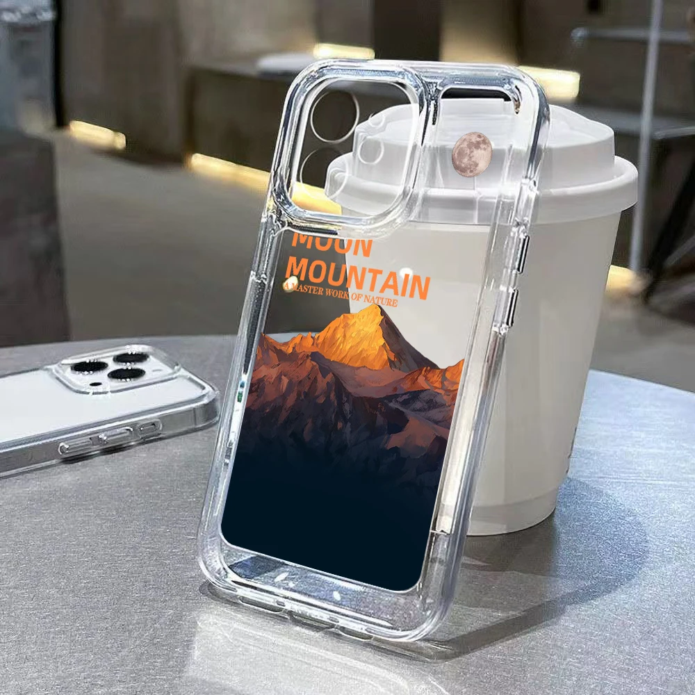 Funda de teléfono transparente para iPhone 11 Funda iPhone 16 13 14 15 Pro Max 12 XR X Xs 7 8 Plus 16pro Fundas de silicona con pico de montaña - imagen 2