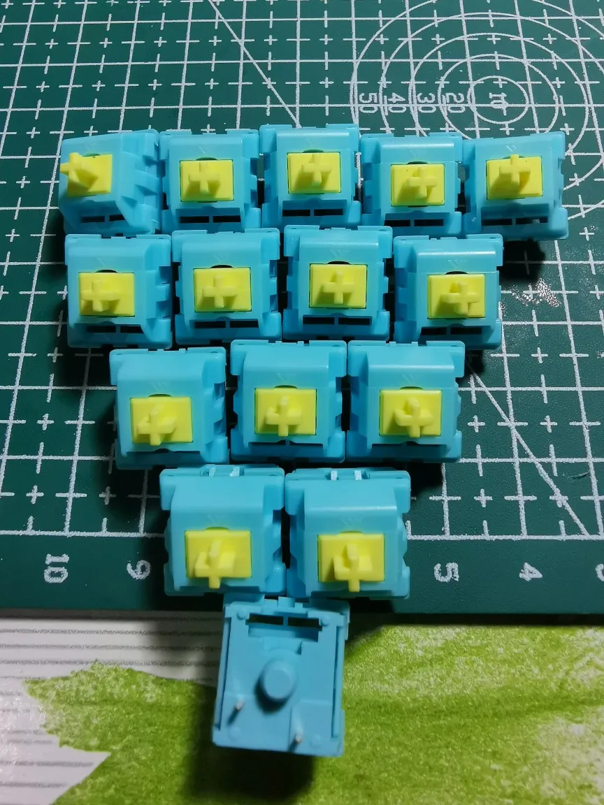 KTT-Interruptor de sal marina y limón, Teclado mecánico, contenido lineal, Color azul, 3 pines, 45g, gatillo de fuerza, GK61, Anne Pro 2, el mejor paquete - imagen 2