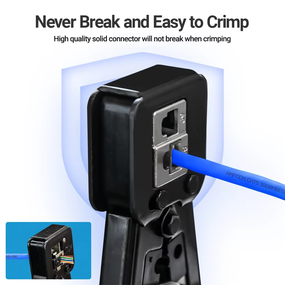 Ampcom RJ45 Cat6 Conectores EZ Crimp para cable UTP trenzado - imagen 4
