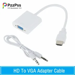 Cable Adaptador HDMI a VGA 1080p con Audio USB para PC y Proyector